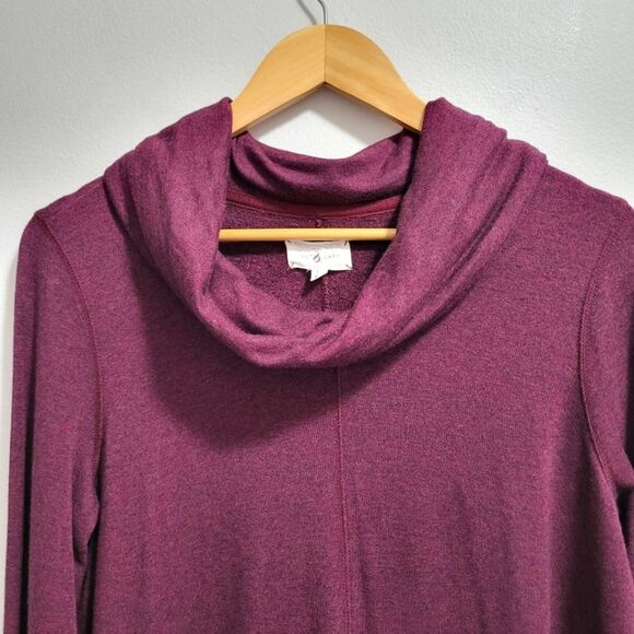 Lou & Grey Burgundy Cowlneck Soft Sweater Dress Size Medium - Picture 4 of 7